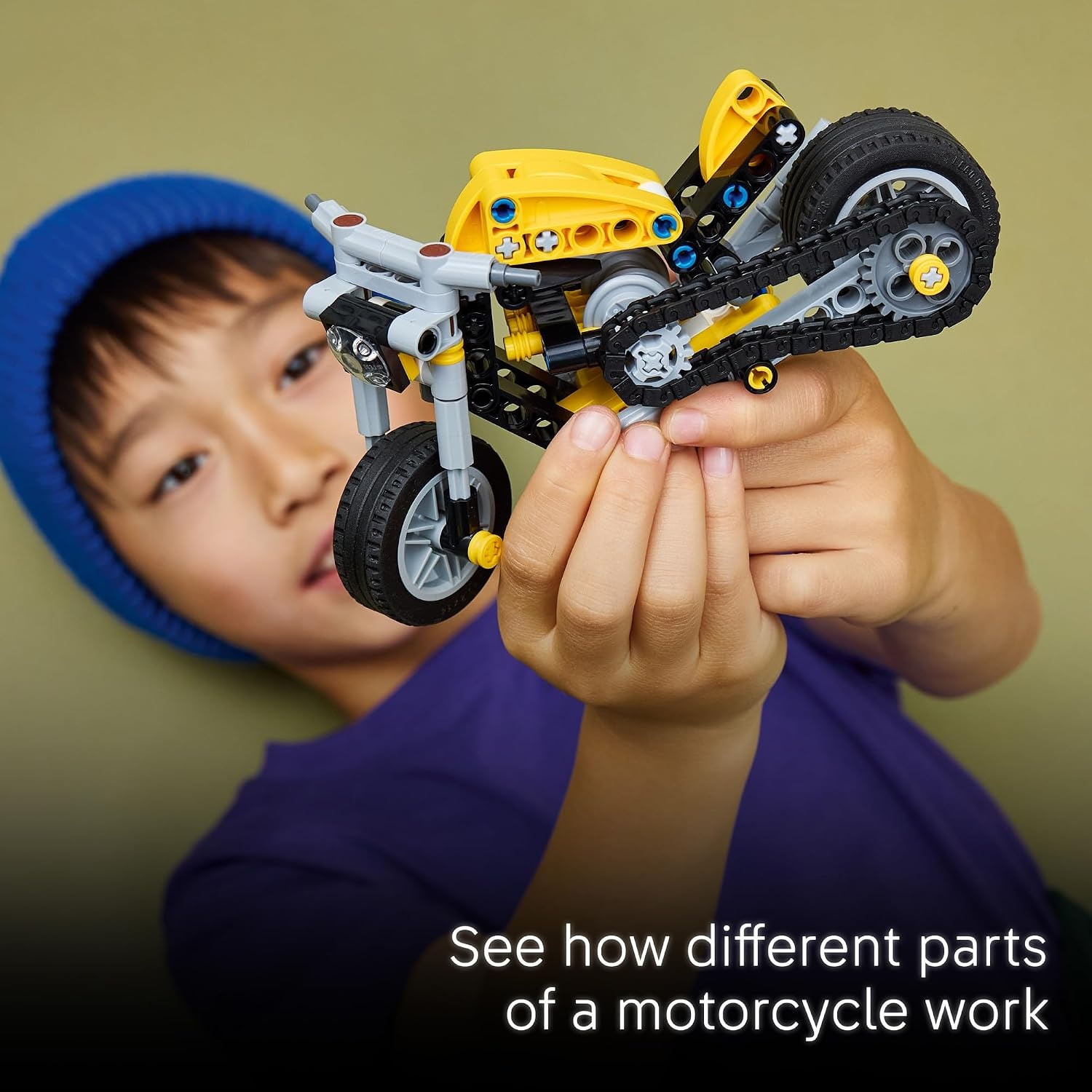 image:imageLEGO Technic Yellow Motorcycle Toy Building Toy for Boys amp Girls Ages 7 Model Kit with Detailed Features Bedroom Decor for Kids Gift for Birthdays 42225