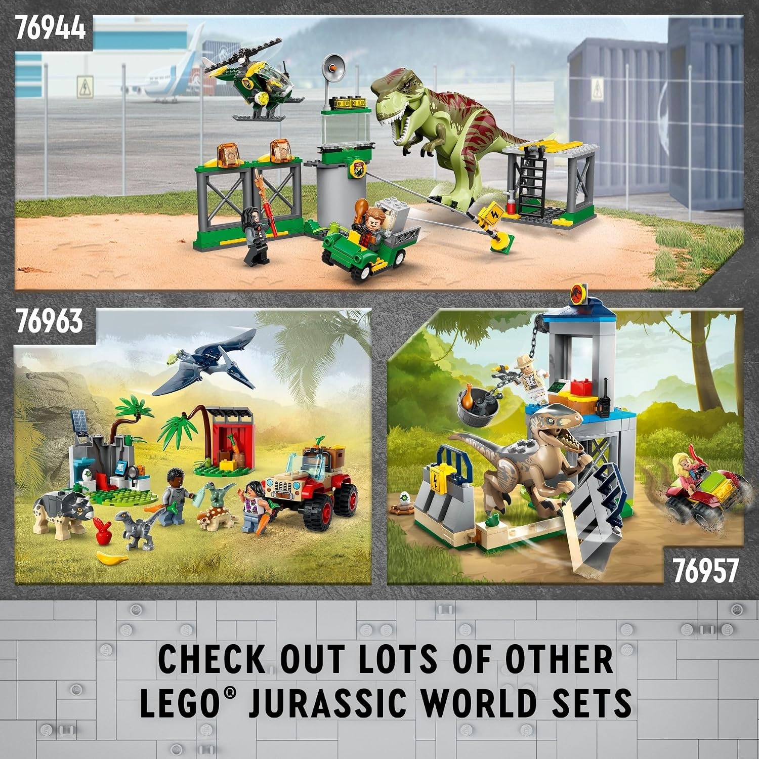 image:imageLego Jurassic World Raptor amp Titanosaurus Tracking Mission Kids Toy Building and Learning Toy for Pretend Play Dinosaur Action Figures for Boys amp Girls Ages 7 Gift Idea for Birthdays 76963