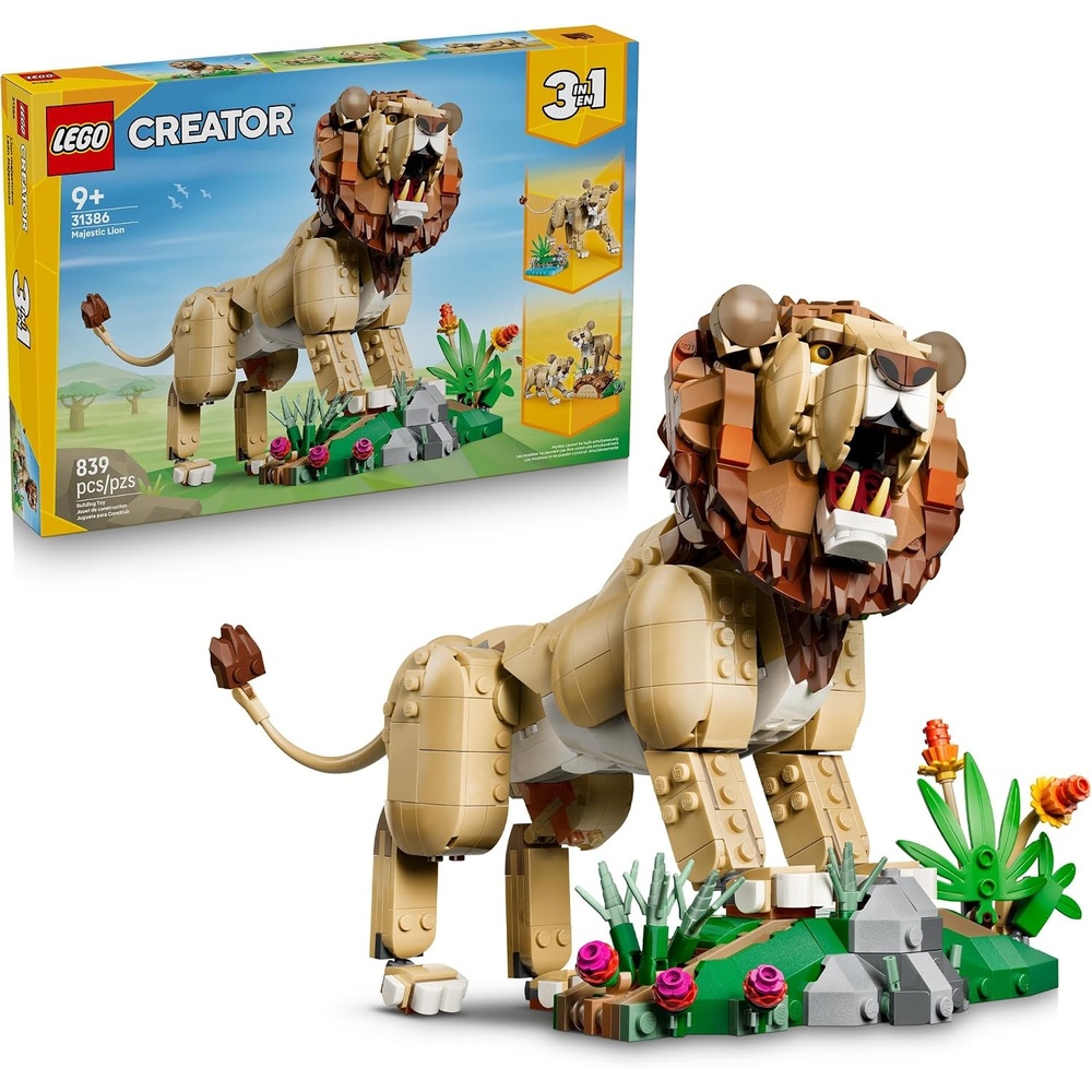 image:imageLEGO Creator 3 in 1 Wild Animals Majestic Lion Building Toy for Boys amp Girls Ages 9 Kids Bedroom or Desk Decor Lion Toy with 3 Building Options Gift for Birthdays 31386