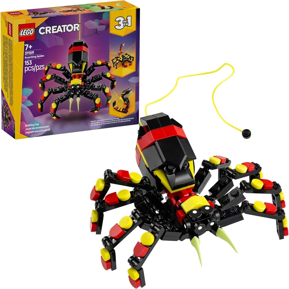 image:imageLEGO Creator 3 in 1 Wild Animals Surprising Spider Toy Building Toy with 3 Build Options Spider Scorpion or Snake Animal Figures for Kids Boys amp Girls Ages 7 Gift Idea for Birthday 31159