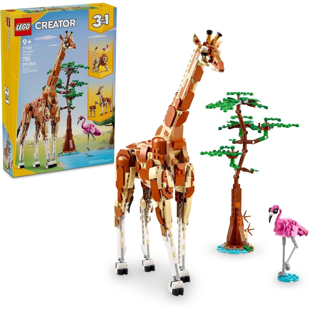 image:imageLEGO Creator 3 in 1 Wild Safari Animals Rebuilds into 3 Different Safari Animal Figures Giraffe Gazelle or Lion Toy Nature Toy Building Set for Kids Ages 9 Years Old and Up 31150