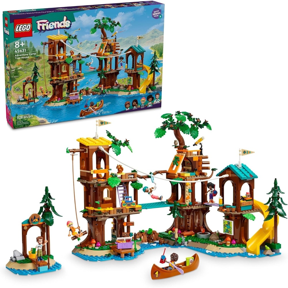 image:imageLEGO Friends Adventure Camp Tree House Building Toy Pretend Play Toy Figures amp Playsets for Girls amp Boys Ages 8 Years with 5 Mini Dolls amp 5 Animal Figures Gifts for Kids 42631