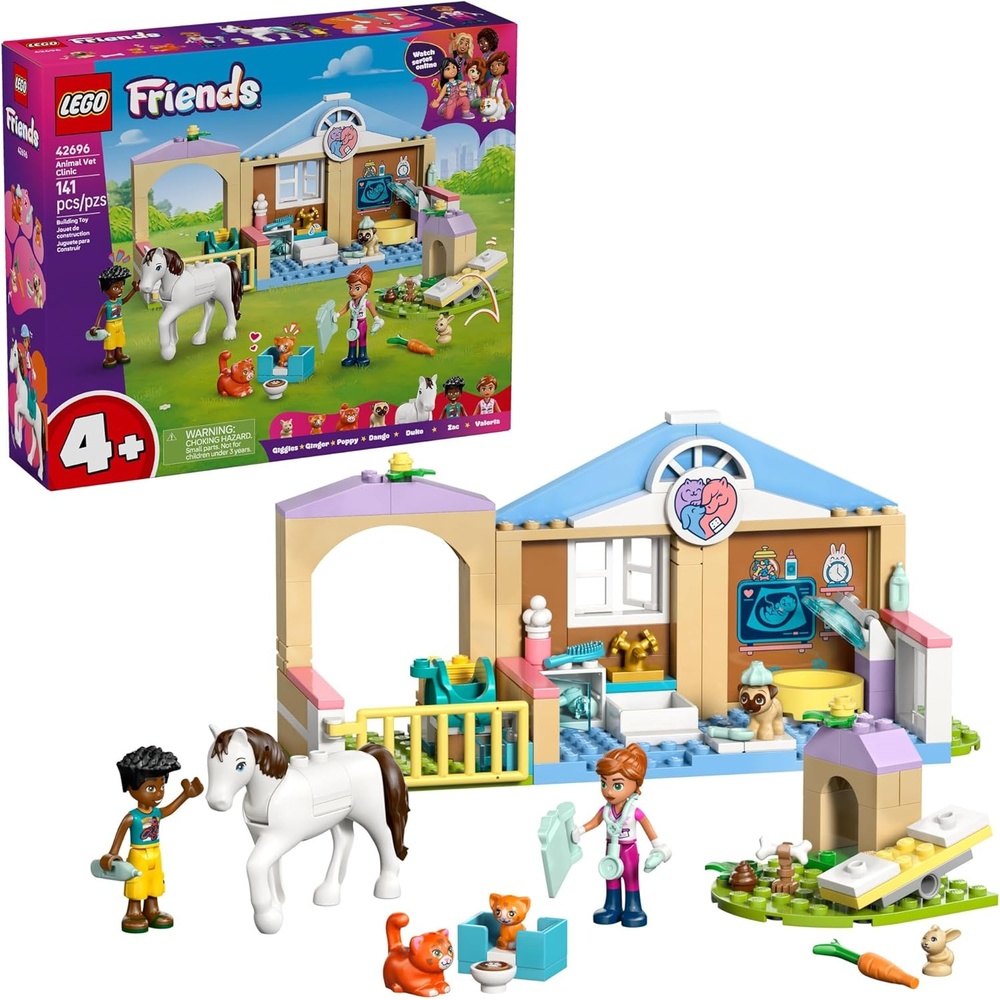 image:imageLEGO Friends Animal Vet Clinic Building Toy Playset for Preschool Girls amp Boys Ages 4 Gift for Birthdays WValeria amp Zac Minidolls 5 Toy Pets amp Accessories 42696