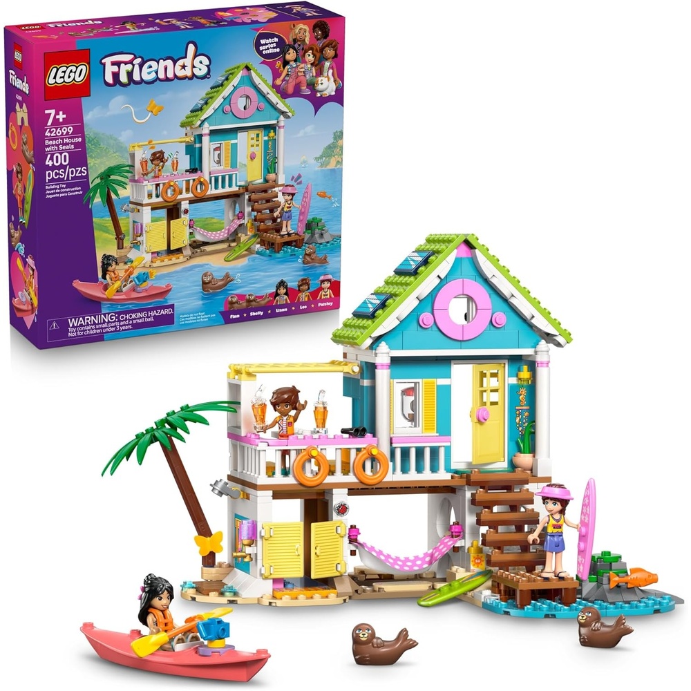 image:imageLEGO Friends Beach House with Seals Building Toy for Girls amp Boys Pretend Play Set for Kids Ages 7 W3 Minidolls 2 Toy Animals amp Accessories Gift Idea for Birthdays 42699