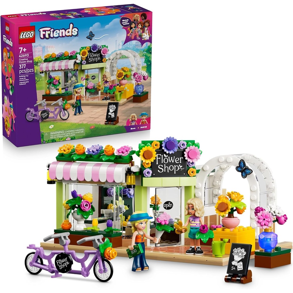 image:imageLEGO Friends Creative Flower Shop 42693 Building Toys for Girls amp Boys Ages 7 Toy Playset W 2 Minidolls 377 pieces Gift for Birthdays