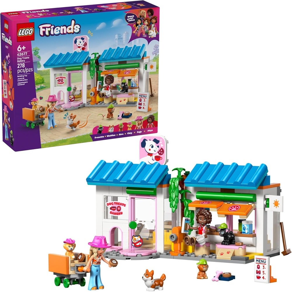 image:imageLEGO Friends Dog Treats Bakery Building Toy for Girls amp Boys Pretend Play Set for Kids Ages 6 WAliya amp Sage Minidolls 2 Toy Dog Figures amp Accessories Gift Idea for Birthdays 42677