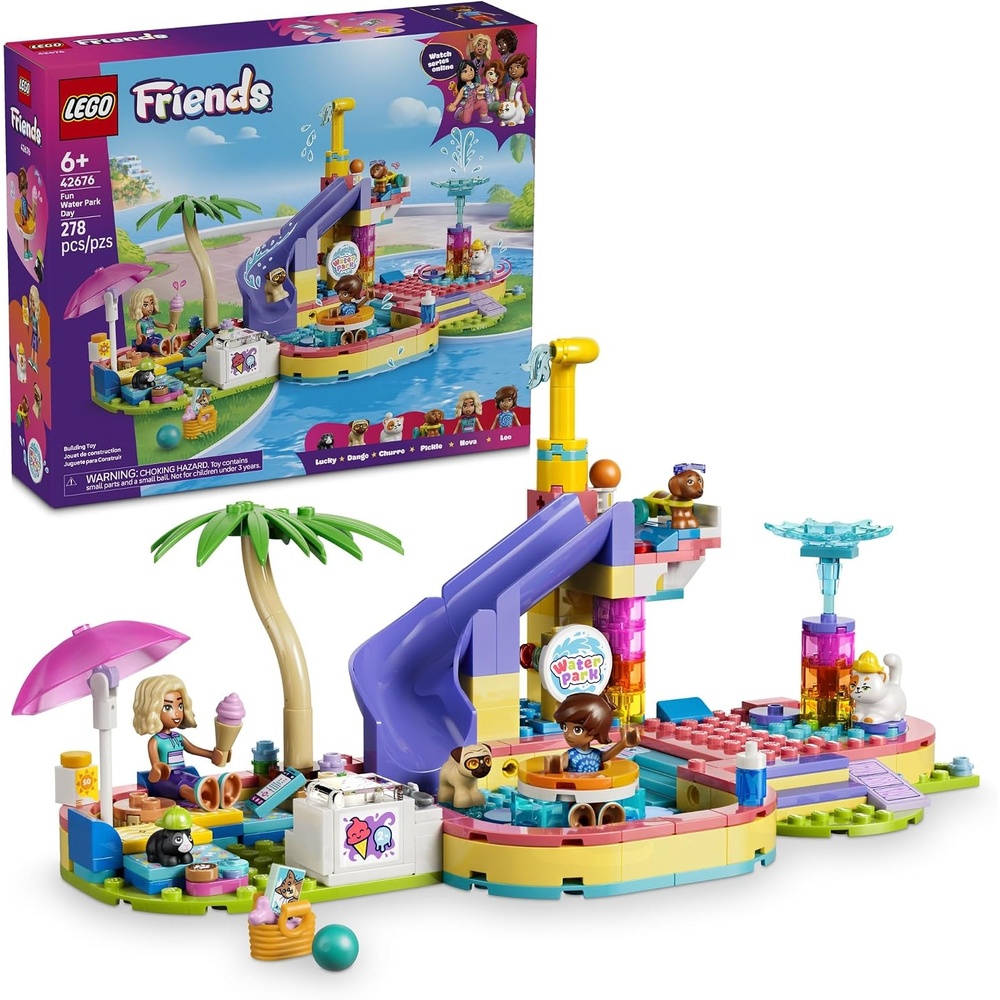 image:imageLEGO Friends Fun Water Park Day 42676 Building Toys for Girls amp Boys Ages 6 Playset W 2 Minidolls amp 4 Animal Figures 278 pieces Gift for Birthdays