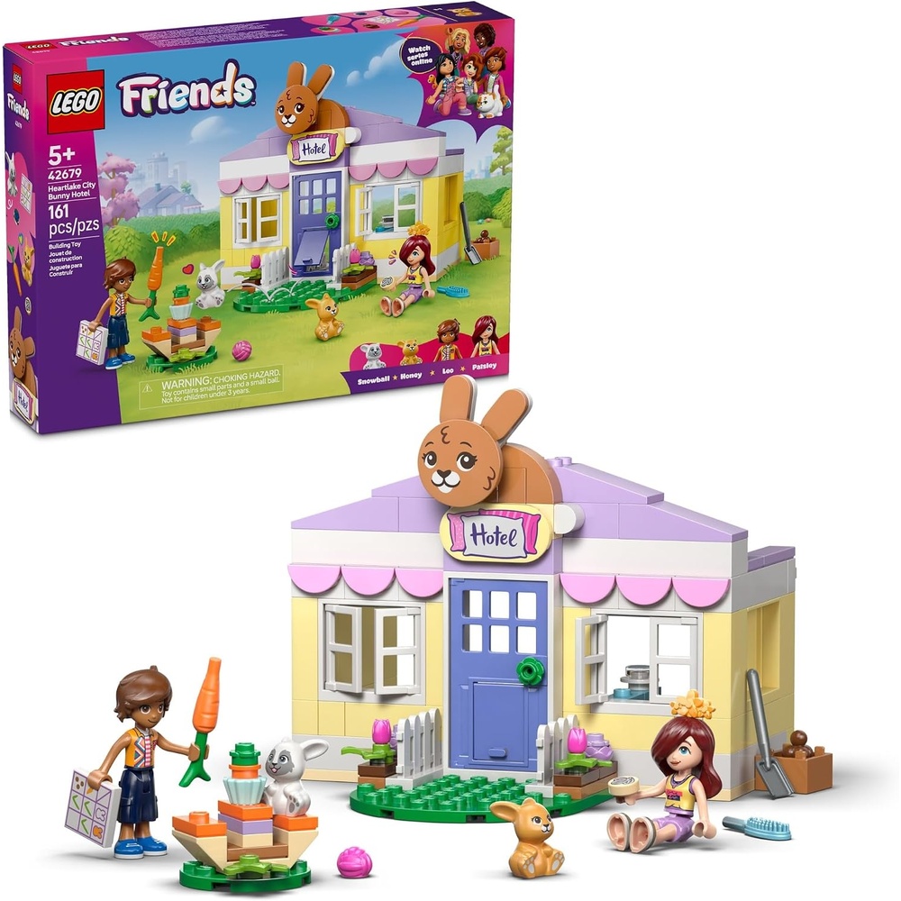 image:imageLEGO Friends Heartlake City Bunny Hotel Building Toy for Girls amp Boys Pretend Play Set for Kids Ages 5 WPaisley amp Leo Minidolls 2 Toy Bunnies amp Accessories Gift Idea for Birthdays 42679