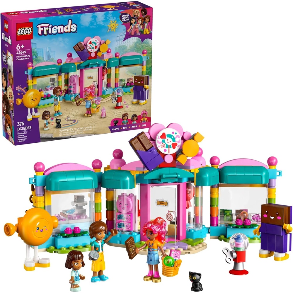 image:imageLEGO Friends Heartlake City Candy Store Building Toy Pretend Playset for Kids Girls amp Boys Ages 6 Gift for Birthdays W 2 Minidolls a MicroDoll and a Cat Figure 42649