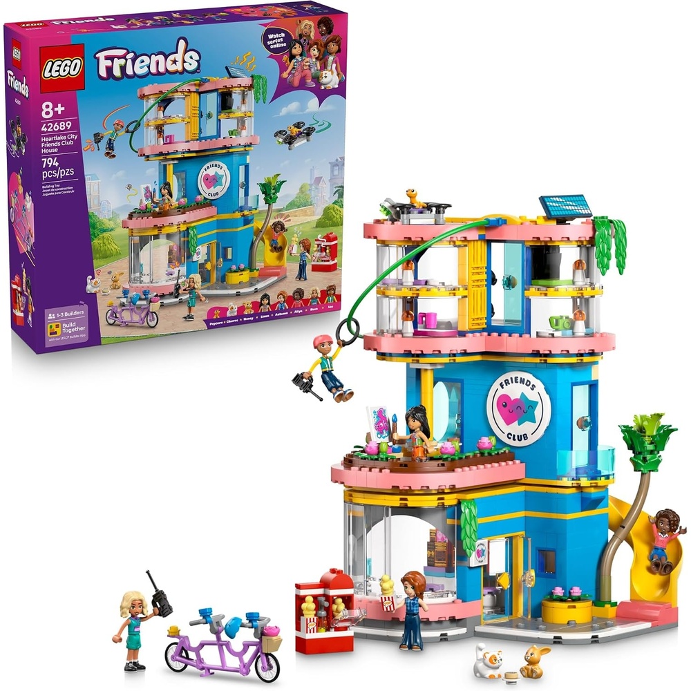 image:imageLEGO Friends Heartlake City Friends Club House Building Toy for Girls amp Boys Pretend Play Set for Kids Ages 8 W5 Minidolls 3 Toy Animals amp Accessories Gift Idea for Birthdays 42689