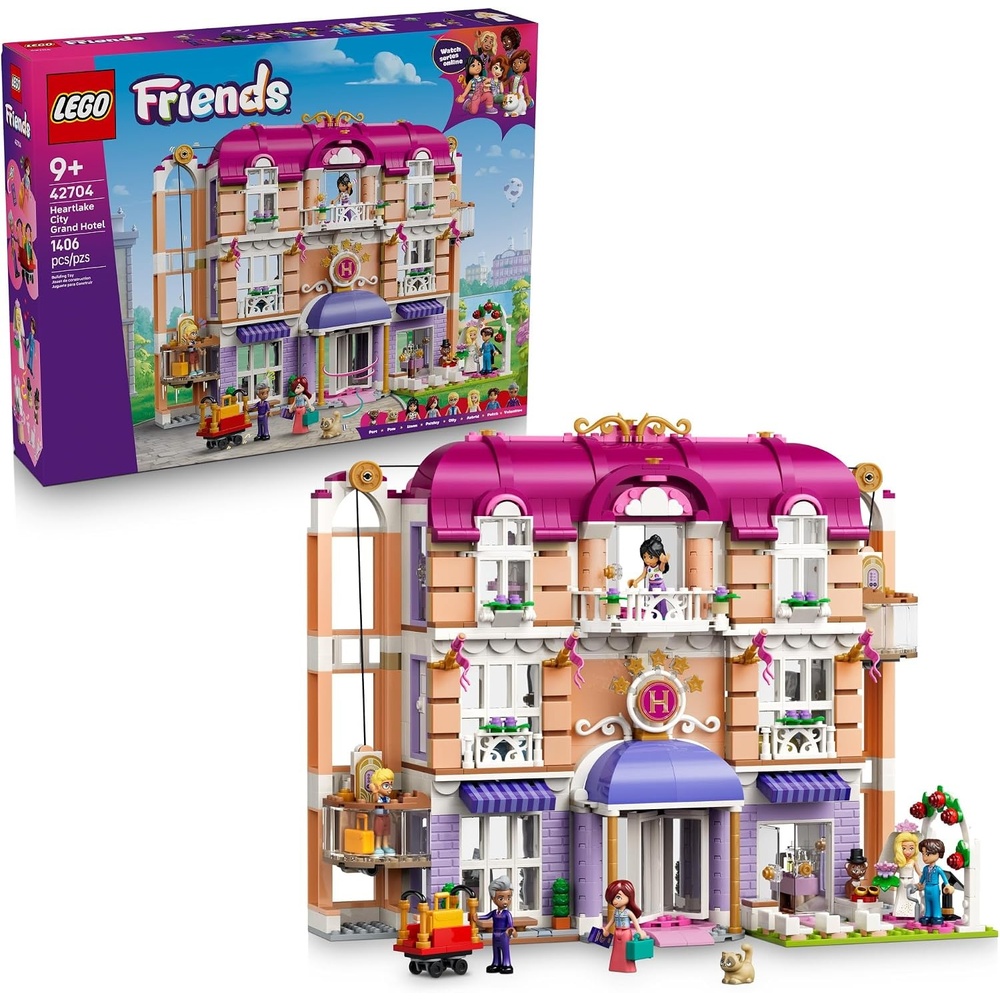 image:imageLEGO Friends Heartlake City Grand Hotel 42704 Building Toy for Girls amp Boys Ages 9 Dollhouse Playset W 6 Minidolls 1406 pieces Gift for Birthdays