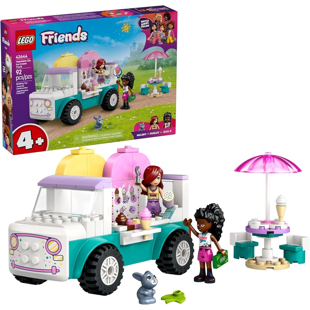 image:imageLEGO Friends Heartlake City Ice Cream Truck Toy Building Toy Pretend Play Set for Kids Girls and Boys Ages 4 Preschool Building Blocks with 2 Minidolls and Rabbit Figure 42644