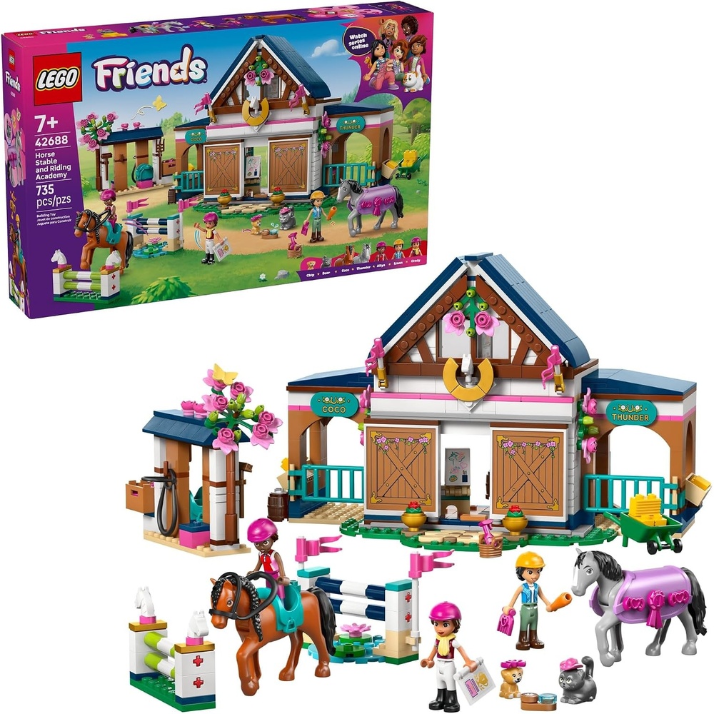 image:imageLEGO Friends Horse Stable and Riding Academy Building Toy for Girls amp Boys Pretend Play Set for Kids Ages 7 W3 Minidolls Toy Animal Figures amp Accessories Gift Idea for Birthdays 42688