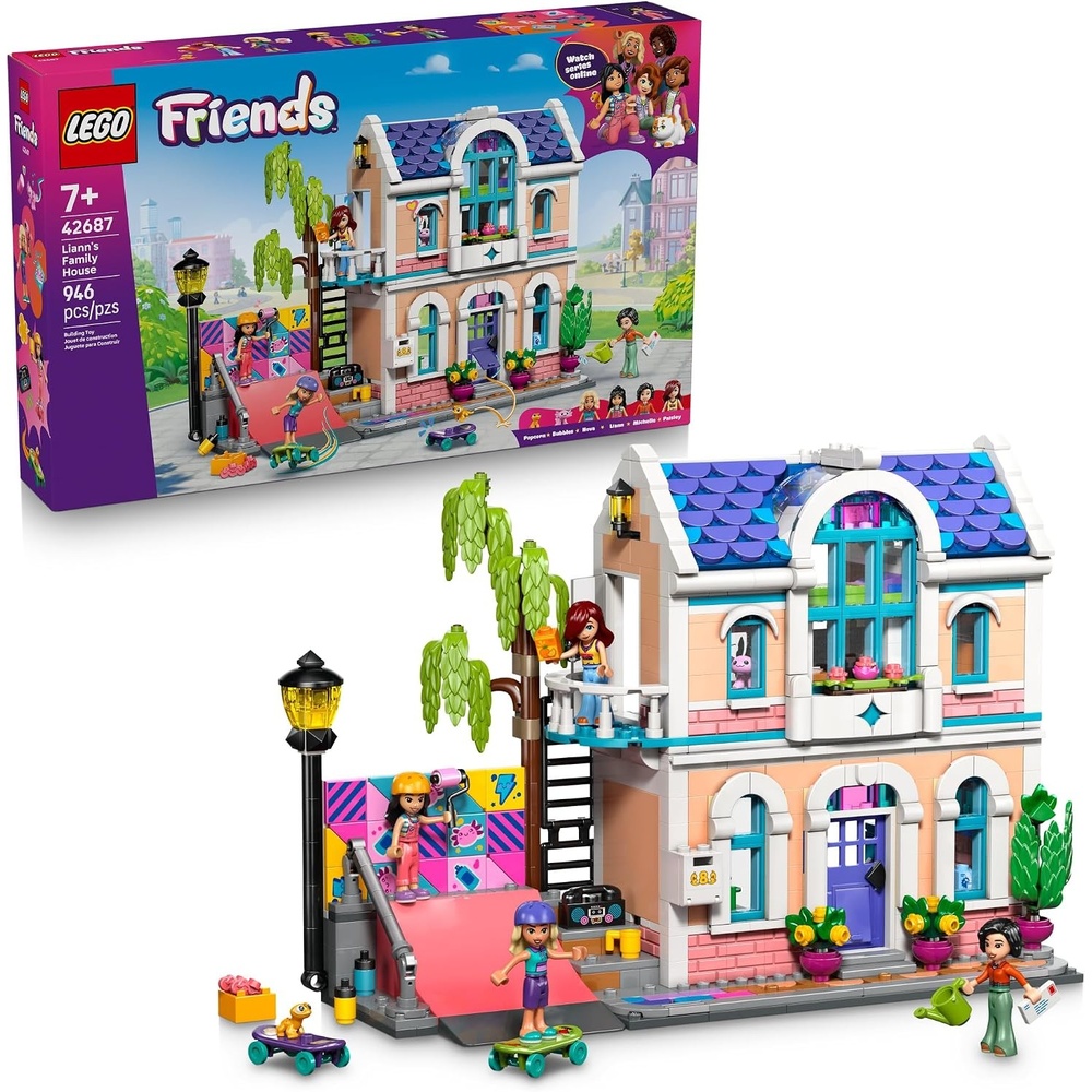 image:imageLEGO Friends Lianns Family House Building Toy for Girls amp Boys Pretend Play Set for Kids Ages 7 W4 Minidolls 2 Toy Pet Figures amp Doll House Accessories Gift Idea for Birthdays 42687