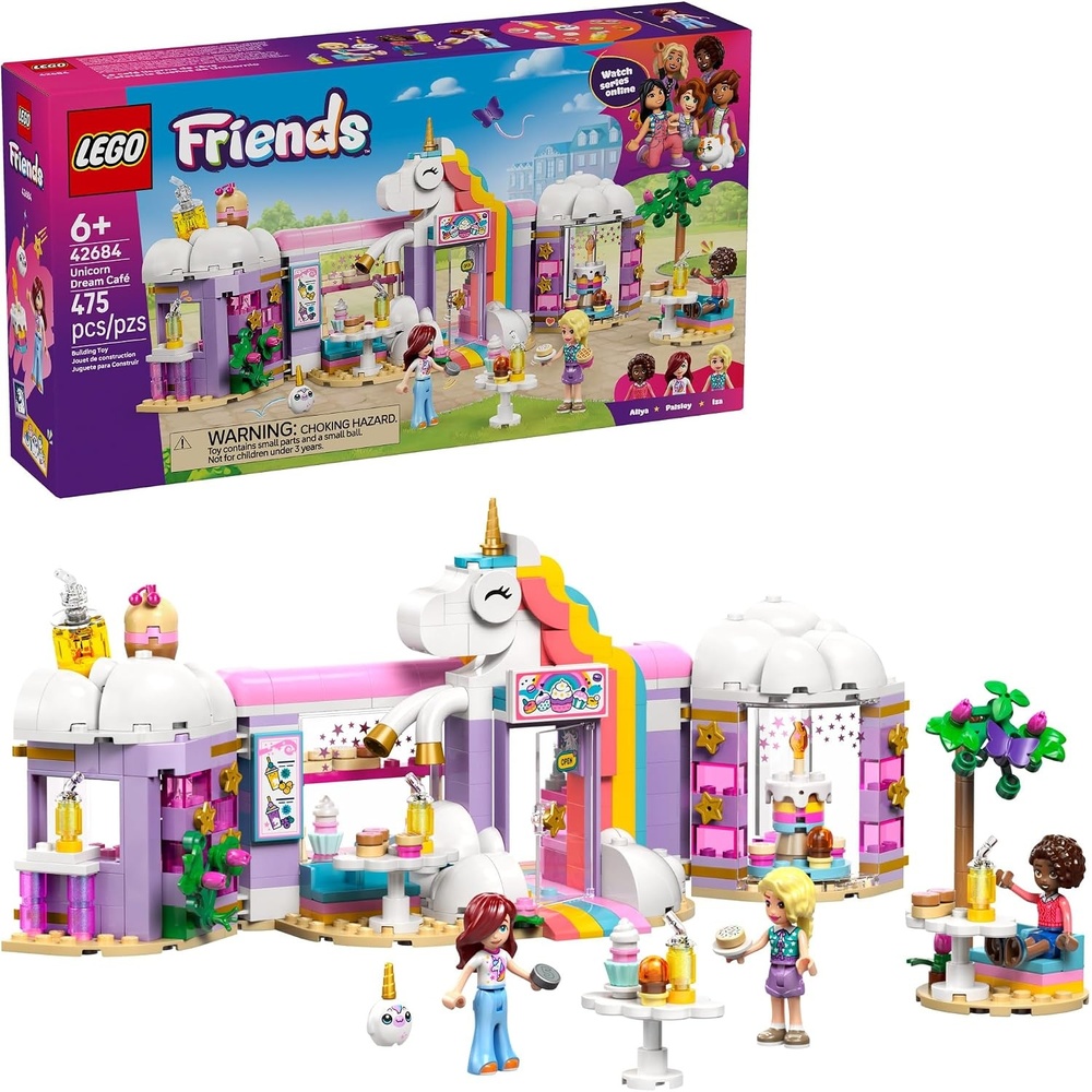 image:imageLEGO Friends Unicorn Dream Caf Building Toy for Girls amp Boys Pretend Playset for Kids Ages 6 Gift for Birthdays WPaisley Aliya amp Iza Minidolls amp Accessories 42684