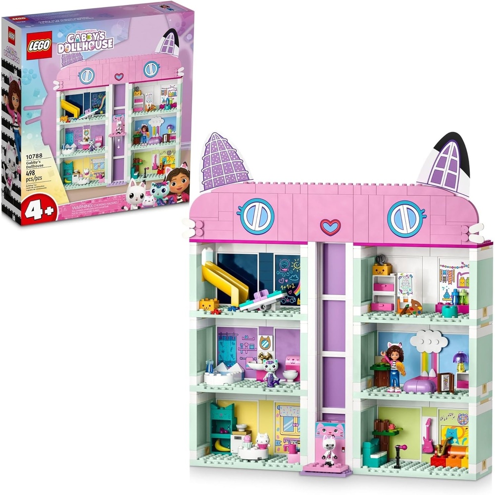 image:imageLEGO Gabbys Dollhouse Building Toy Pretend Play Toy Figures amp Playsets for Girls amp Boys Ages 4 Years Gift for Birthdays 8 Room Dollhouse W 4 Minifigures 10788