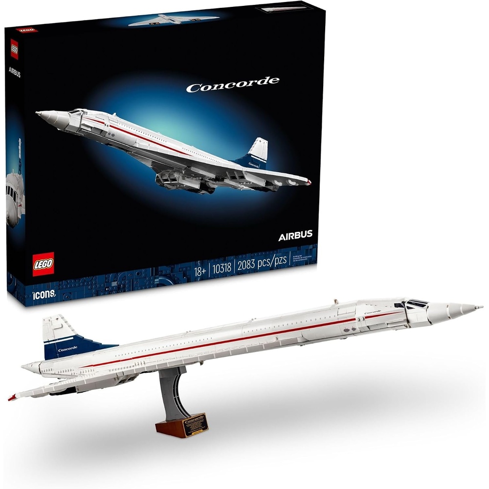 image:imageLEGO Icons Concorde Model Aircraft Gift for Adults Build a Replica Model of the Worlds Most Famous Supersonic Commercial Passenger Plane with Authentic Details and Functional Pieces 10318