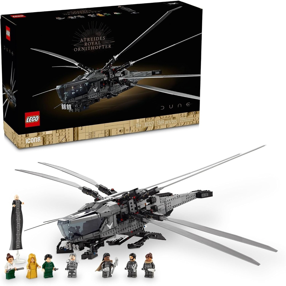 image:imageLEGO Icons Dune Atreides Royal Ornithopter 10327 Collectible Dune Inspired Model for Build and Display Adult Gift Idea for SciFi Movie Fans 8 Minifigures