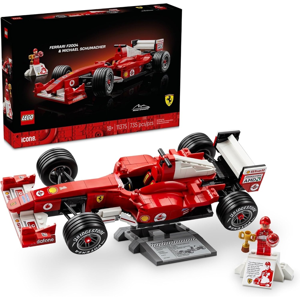 image:imageLEGO Icons Ferrari F2004 amp Michael Schumacher Building Set for Adults Ages 18  Ferrari F1 Bedroom Home Office Desk Decor  Gift Ideas for Men Women amp Fans  11375