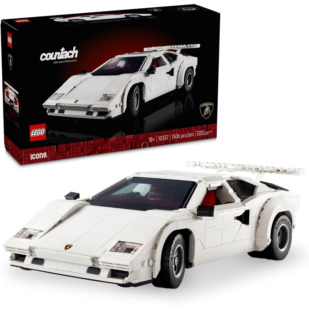 image:imageLEGO Icons Lamborghini Countach 5000 Quattrovalvole Model Car Kit  Collectible Building Set for Adults Ages 18  Detailed Lamborghini Car Kit with Scissor Doors V12 Engine and More  10337