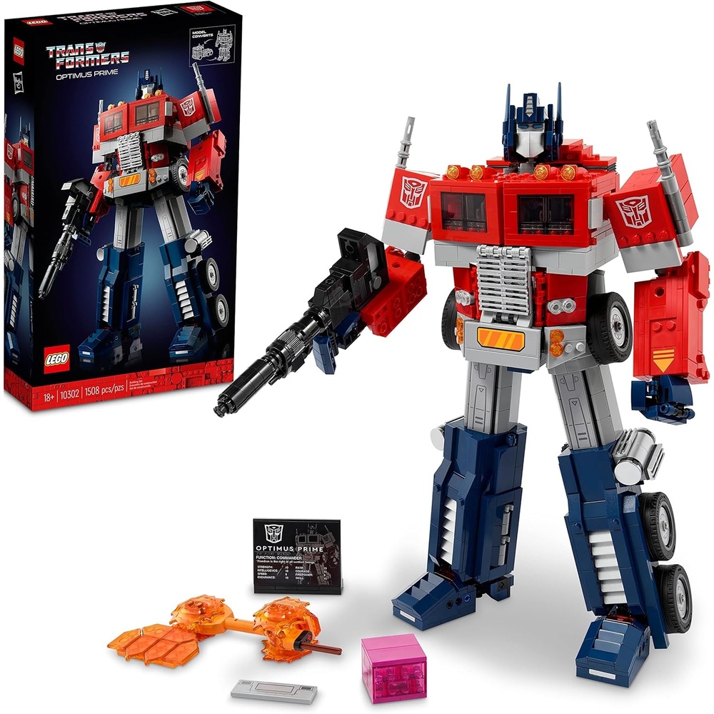 image:imageLEGO Icons Optimus Prime 10302 Transformers Figure Set Collectible Transforming 2in1 Robot and Truck Model Building Kit for Adults Perfect for Display or PlayStandard Packaging