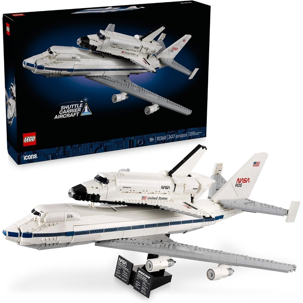 image:imageLEGO Icons Shuttle Carrier Aircraft Building Set for Adults  Spaceship amp Airplane Model Kit for Adults Ages 18  Air amp Space Decor  Gift for Birthdays  10360