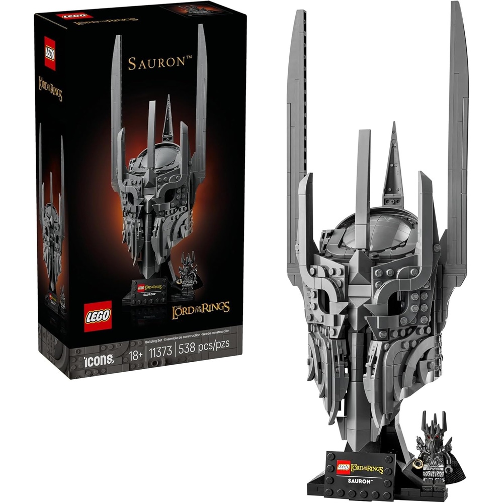 image:imageLEGO Icons The Lord of The Rings Saurons Helmet  Building Set for Adults Ages 18  Bedroom Home Office Book Shelf Decor  WSauron Minifigure  Gift for Birthdays  11373