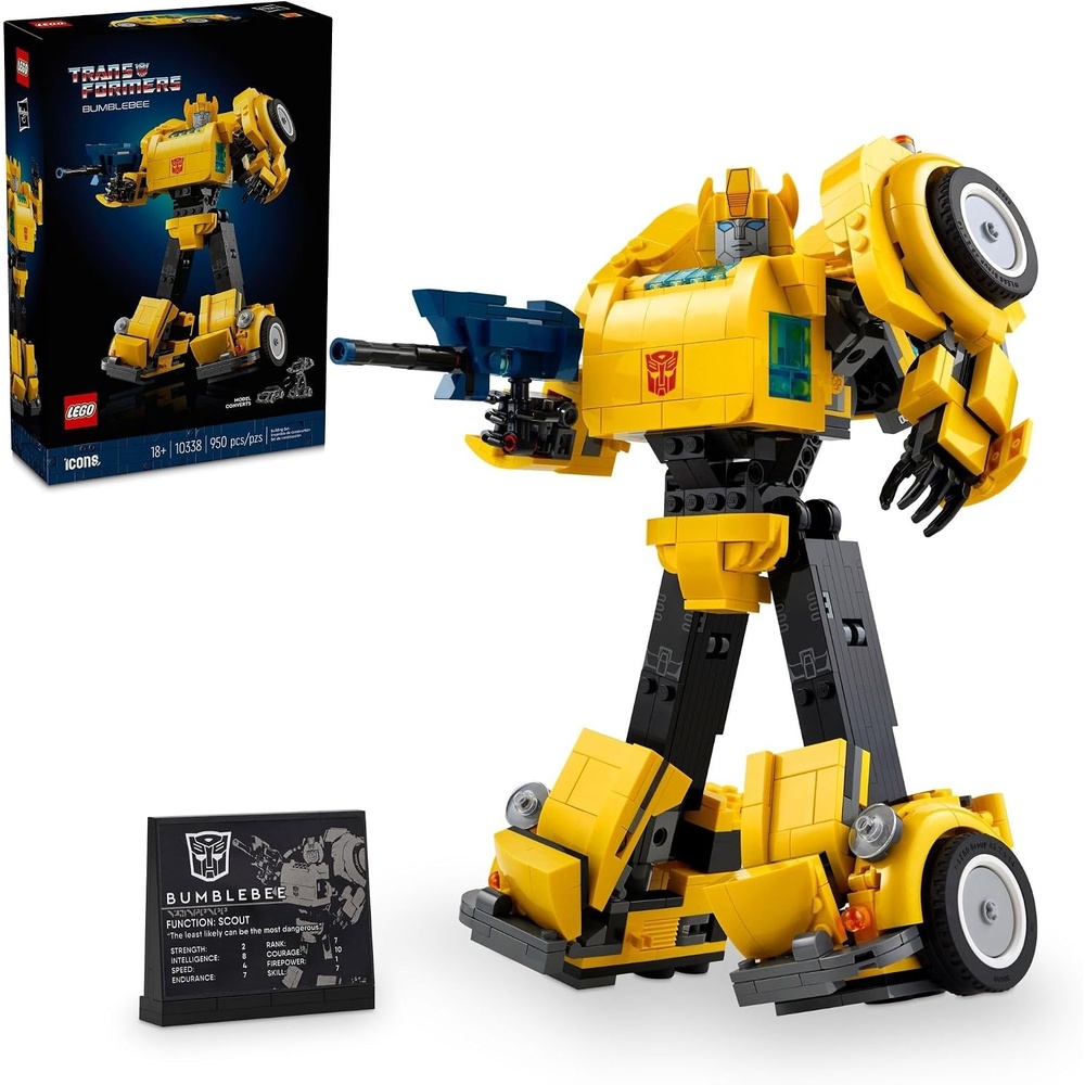 image:imageLEGO Icons Transformers Bumblebee Action Figure Collectible Robot Gift for Adults Movie Themed Model Building Set for SciFi Enthusiasts and Transformers Fans Converts to Vehicle Mode 10338