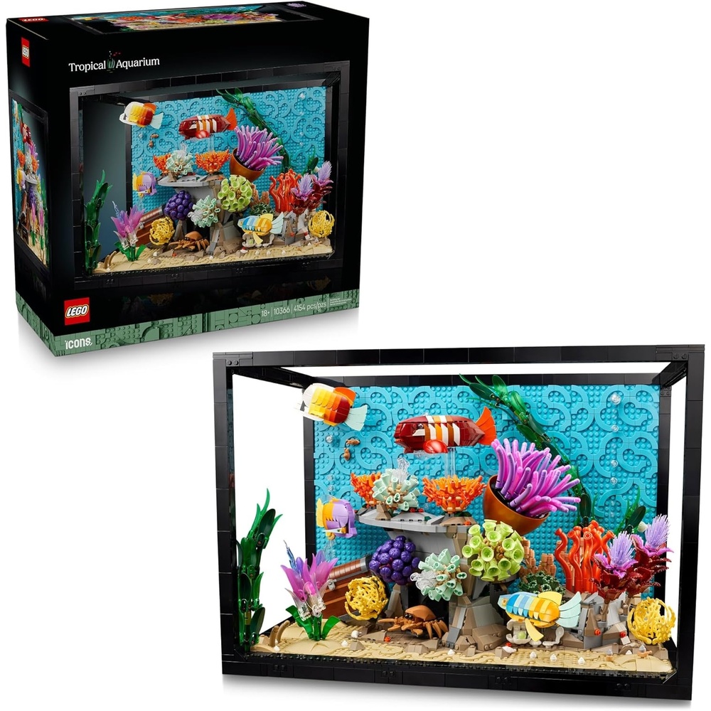 image:imageLEGO Icons Tropical Aquarium Building Set for Adults Ages 18 Bedroom Home Office Decor Gifts for Men amp Women Model Fish Kit with Plants amp Corals 10366