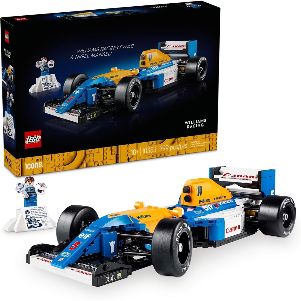 image:imageLEGO Icons Williams Racing FW14B amp Nigel Mansell F1 Model Car Kit  Building Set for Adults Ages 18  F1 DIY Craft for Display  Gifts for Birthdays  10353
