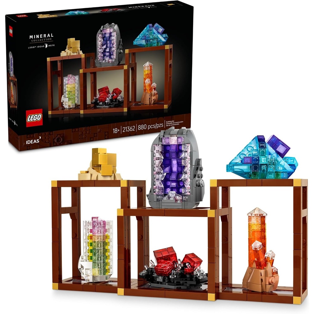 image:imageLEGO Ideas Mineral Collection Building Set for Adults Ages 18 Bedroom or Office Decor with 3 Display Shelves Unique Gift Idea for Men amp Women 21362 Bedroom or Office Decor 3 Display Shelves Gift Idea for Men amp Women 21362