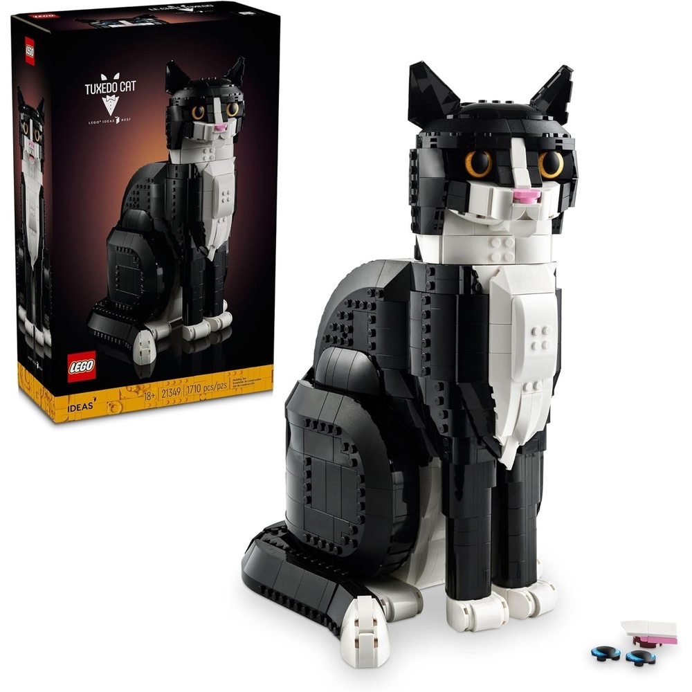 image:imageLEGO Ideas Tuxedo Cat Building Sets for Adults Ages 18 DIY Crafts Kit for Home Decor Living Room or Bedroom Gift for Animal Lovers 21349