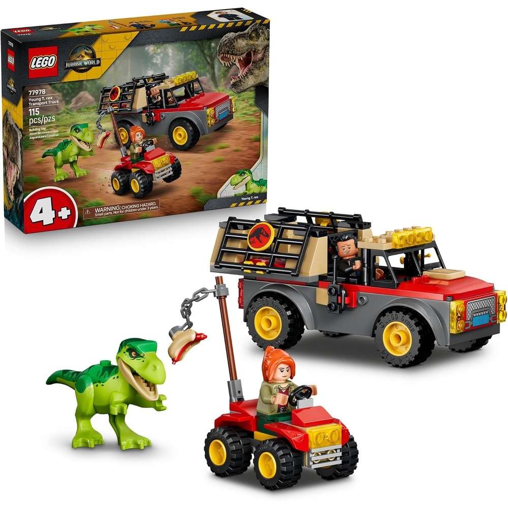 image:imageLEGO Jurassic World Young T rex Transport Truck 77978  Building Toy for Boys amp Girls Ages 4 Dinosaur Toy for Preschooler Pretend Play 115 pieces Gift for Birthdays