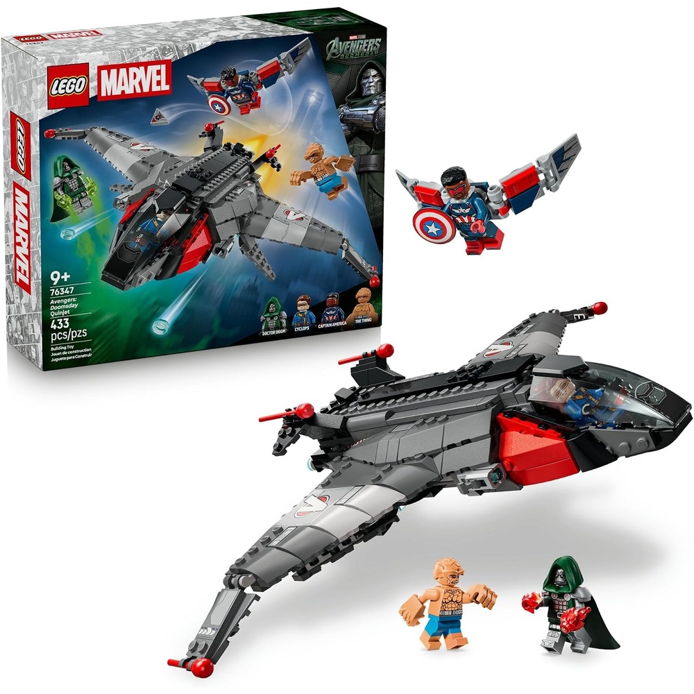 image:imageLEGO Marvel Avengers Doomsday Quinjet 76347 Building Toy for Boys amp Girls Ages 9 Marvel Movie Memorabilia with 4 Minifigures 433 pieces Gift for Birthdays