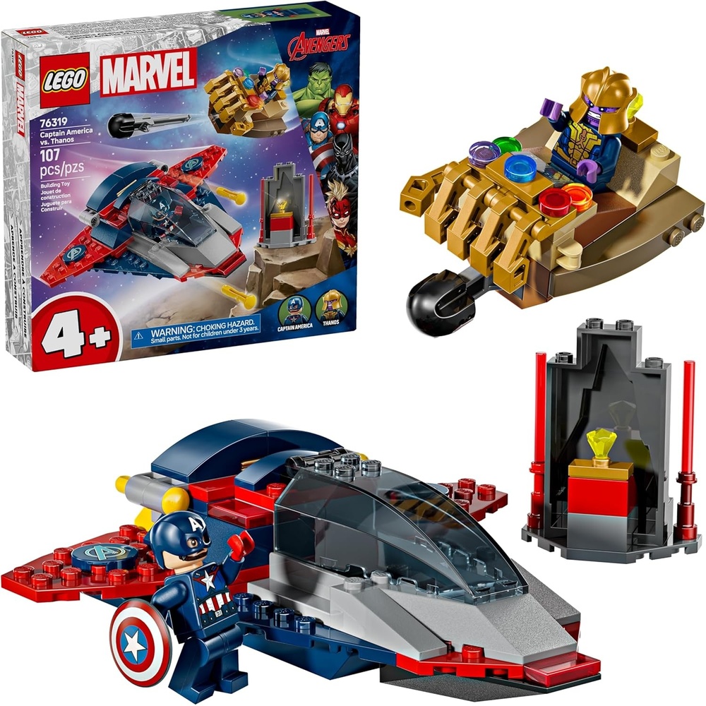image:imageLEGO Marvel Captain America vs Thanos Building Toy Pretend Play Set for Boys amp Girls Ages 4 Kids Building Blocks W 2 Super Hero Toy Minifigures Gift Idea for Birthdays 76319