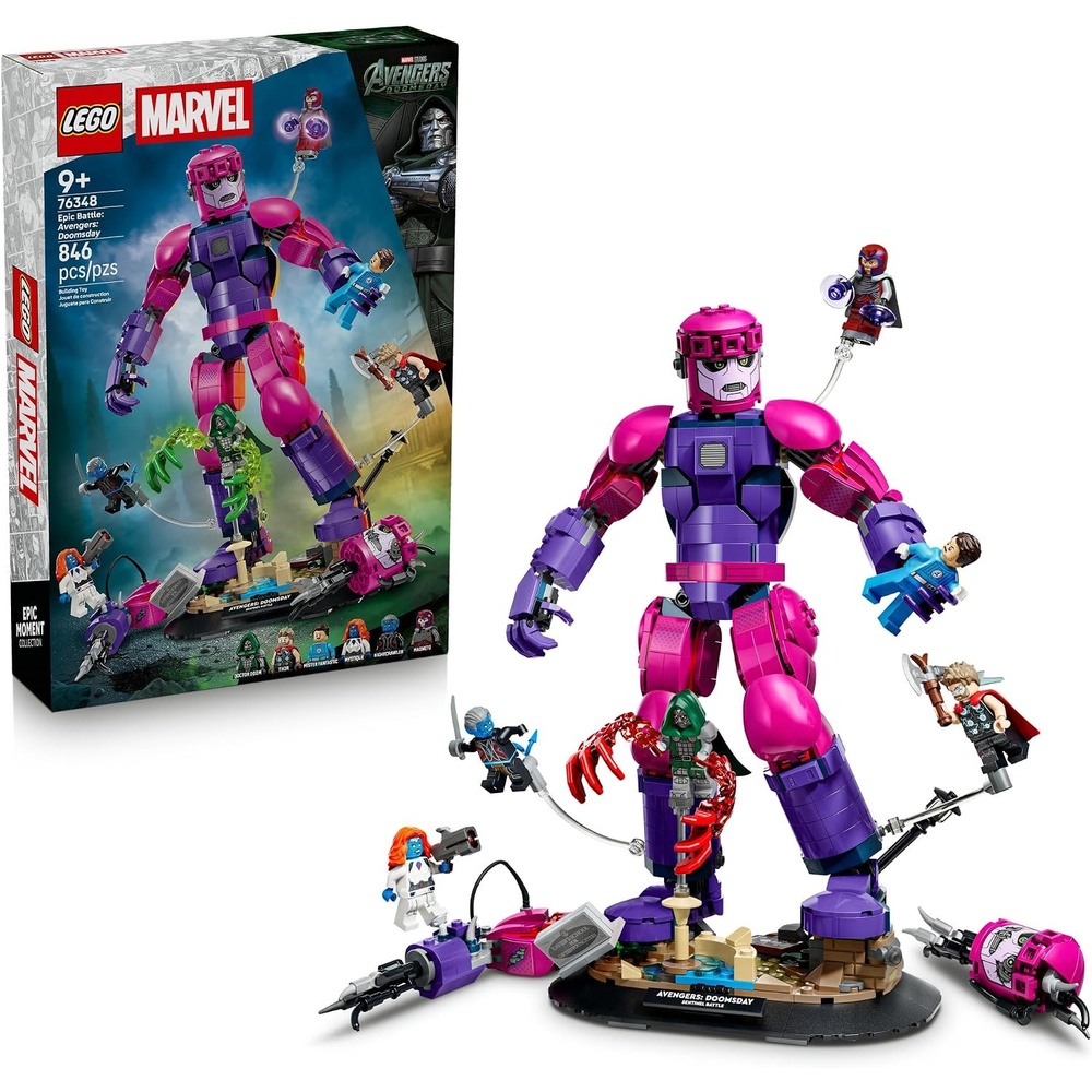 image:imageLEGO Marvel Epic Battle Avengers Doomsday 76348 Building Toy for Boys amp Girls Ages 9 Bedroom or Shelf Decor Avengers Merch with 6 Minifigures 846 pieces Gift for Kids