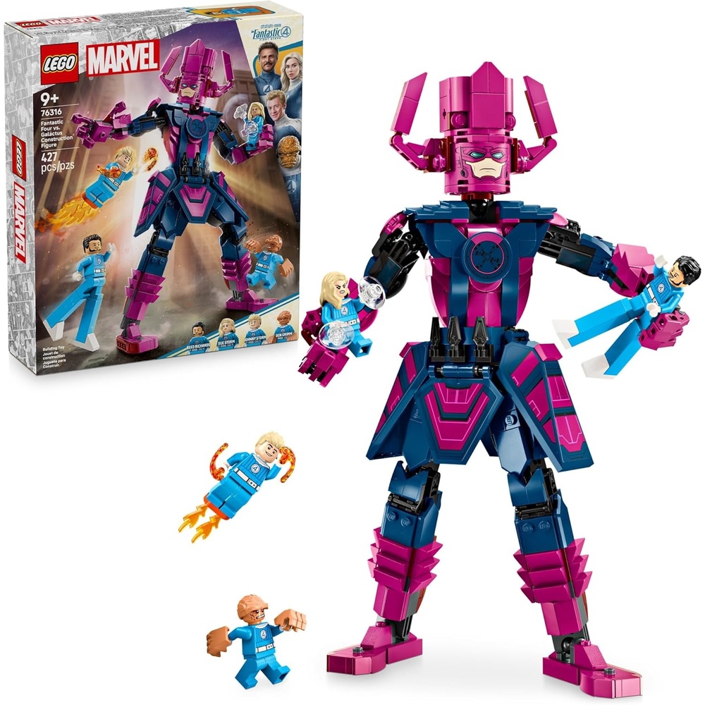 image:imageLEGO Marvel Fantastic Four vs Galactus Construction Figure Super Hero Building Toy 4 Minifigures Including The Thing Invisible Woman and Human Torch Gift for Kids Boys and Girls 9 76316 Lego Marvel Lego 427 Pieces Fantastic Four vs Galactus 76316