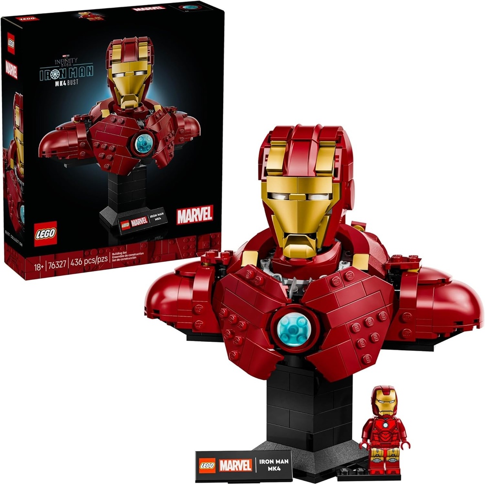 image:imageLEGO Marvel Iron Man MK4 Bust Building Kit for Adults Ages 18 Includes Iron Man Minifigure Collectible Model for Super Hero Fans Gift for Men and Women 76327