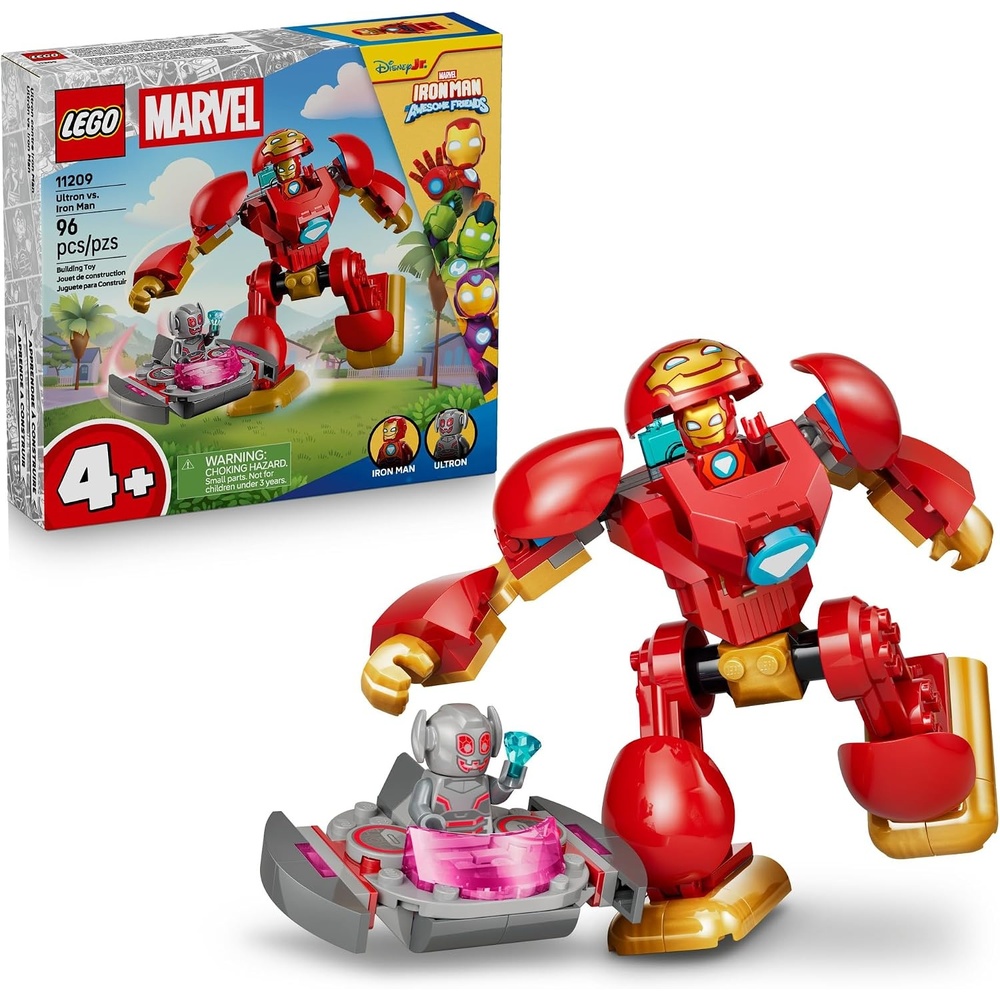 image:imageLEGO Marvel Iron Man and His Awesome Friends Ultron vs Iron Man 11209 Preschool Building Toys for Boys amp Girls Ages 4 Marvel Action Figures Sturdy Build for Pretend Play 96 pieces Gift Idea