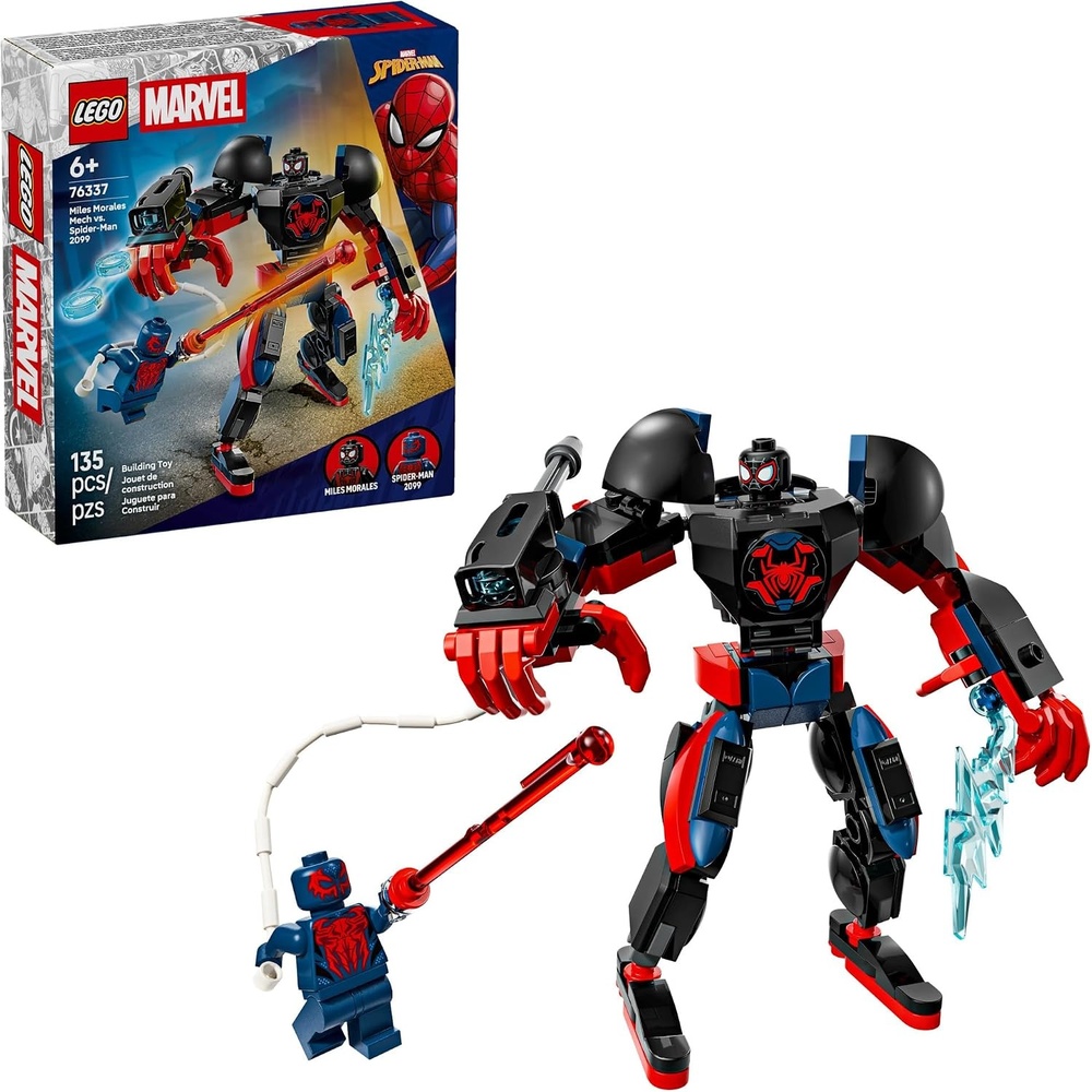 image:imageLEGO Marvel Miles Morales Mech vs SpiderMan 2099 Building Toy for Boys amp Girls Poseable Super Hero Mech amp 2 Marvel Minifigures for Kids amp Fans Ages 6 Gift Idea for Birthdays 76337