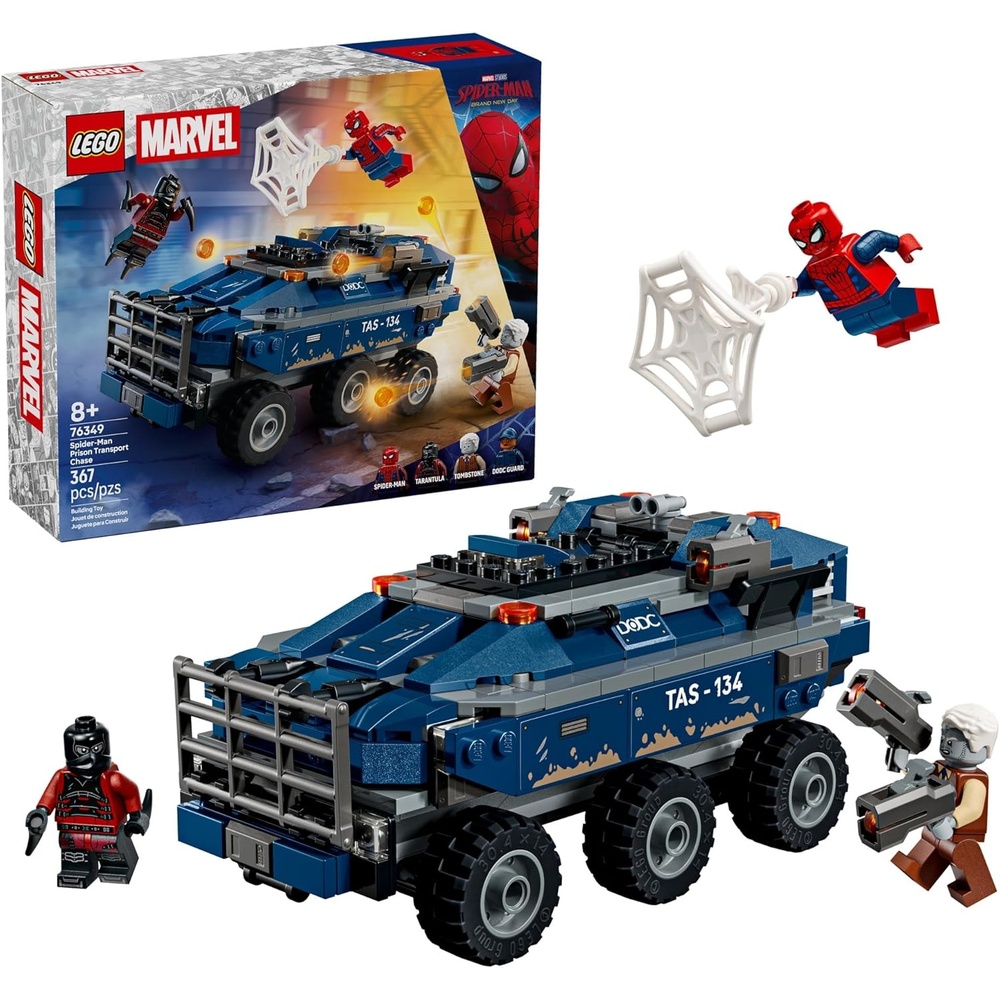 image:imageLEGO Marvel SpiderMan Prison Transport Chase Super Hero Building Toy for Boys amp Girls Ages 8 Includes 4 Minifigures SpiderMan Toy for Fans Gift for Birthdays 76349