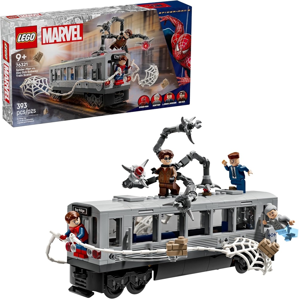 image:imageLEGO Marvel SpiderMan vs Doc Ock Subway Train Scene Action Figures Kids Toy SpiderMan Building Toy for Boys amp Girls Ages 9 Marvel Collectible with 4 Minifigures Birthday Gift Idea 76321