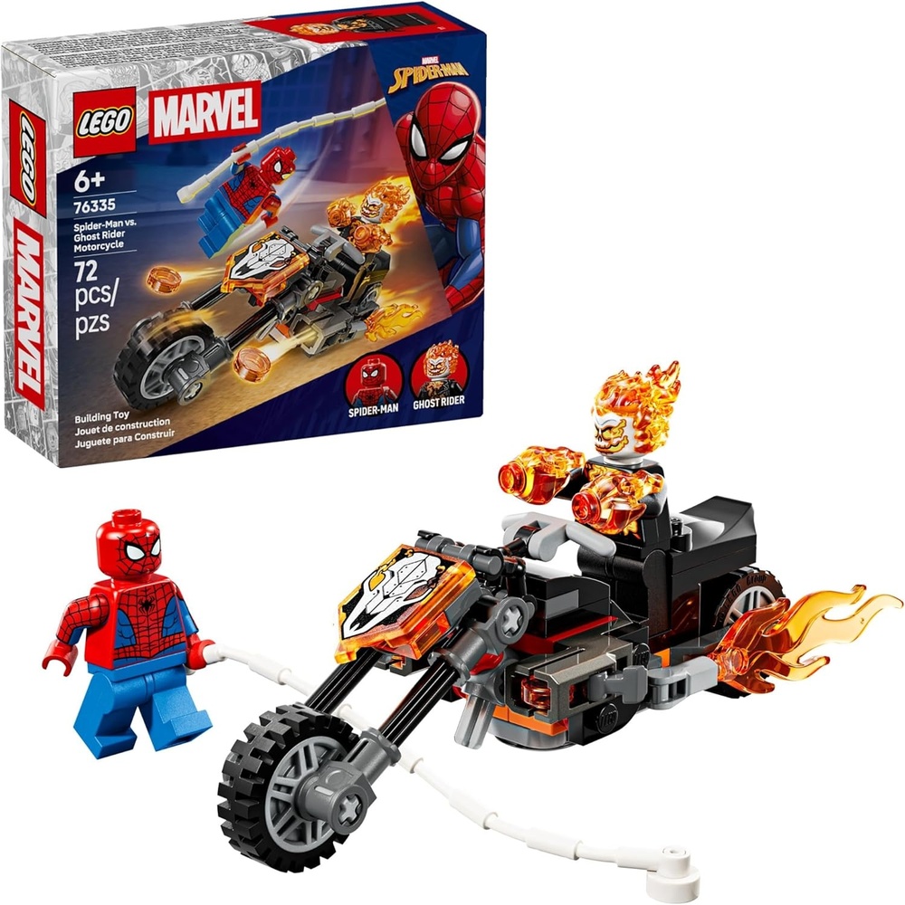 image:imageLEGO Marvel SpiderMan vs Ghost Rider Motorcycle Building Toy for Boys amp Girls Ages 6 Super Hero amp Villain Playset W2 Marvel Minifigures Gift Idea for Kids amp Fans 76335