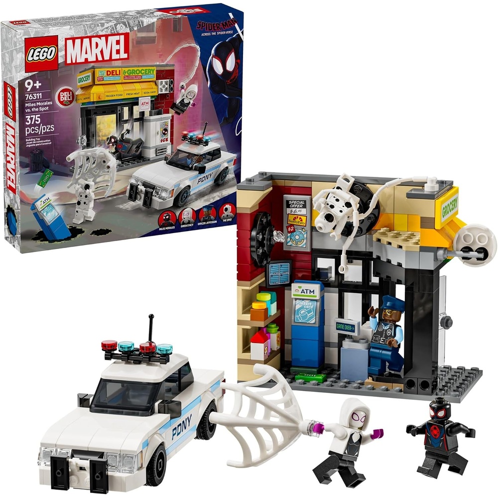 image:imageLEGO Marvel SpiderVerse Miles Morales vs The Spot Building Toy Set Marvel Superhero Toy for Kids Boys and Girls Ages 9 with 4 Minifigures Gift Idea for Birthday 76311