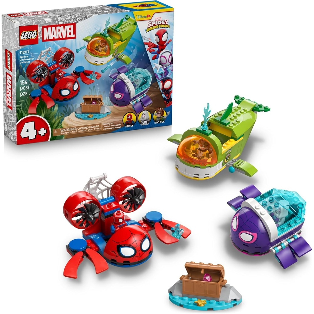 image:imageLEGO Marvel Spidey and His Amazing Friends Spidey Underwater Vehicles Building Toy for Kids Super Hero Pretend Play Set for Preschool Boys amp Girls Ages 4 Gift Idea for Birthdays 11207