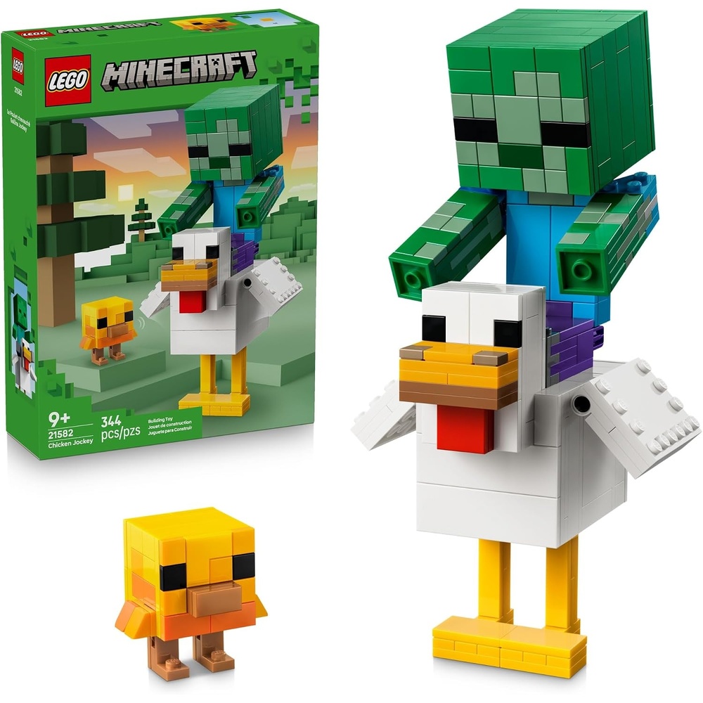 image:imageLEGO Minecraft Chicken Jockey 21582 Building Toys for Boys amp Girls Ages 9 Display for Bedroom 344 pieces Gift for Birthdays