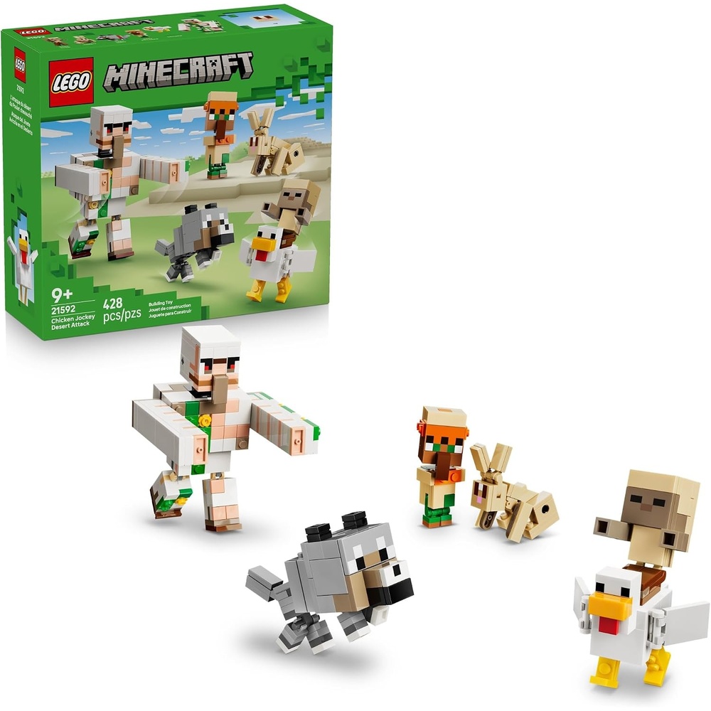 image:imageLEGO Minecraft Chicken Jockey Desert Attack 21592 Building Toys for Boys amp Girls Ages 9 Sturdy Build for Pretend Play 428 pieces Gift for Birthdays