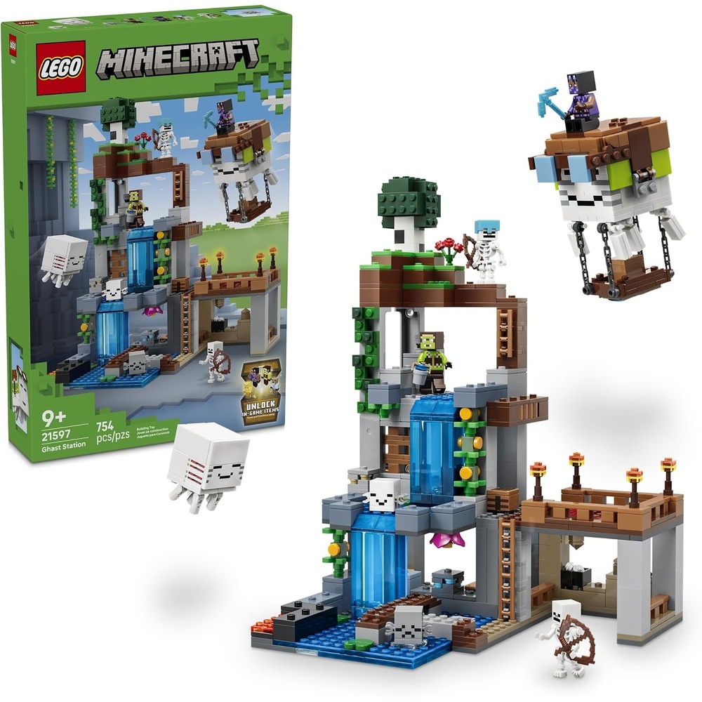 image:imageLEGO Minecraft Ghast Station 21597 Building Toys for Boys amp Girls Ages 9 Sturdy Build for Pretend Play 8 Minecraft Figures 754 pieces Gift for Gamers