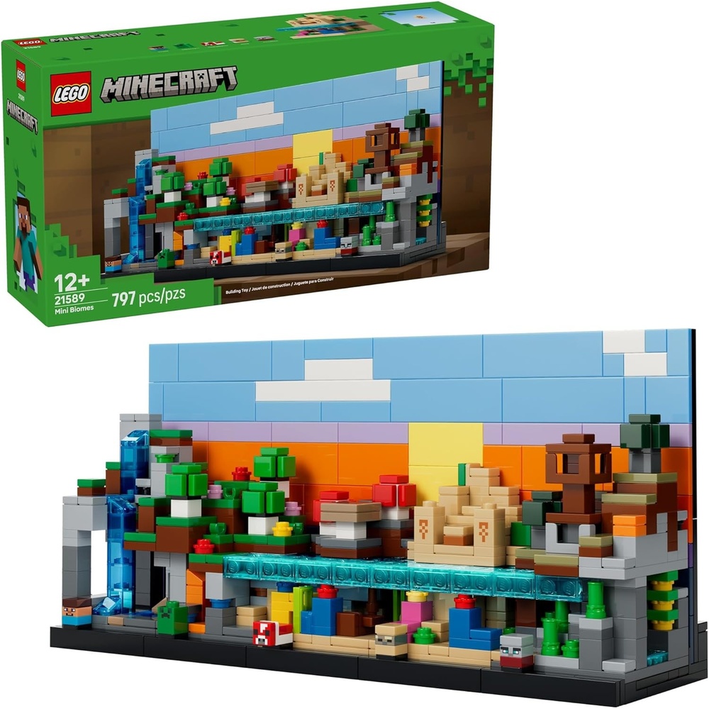 image:imageLEGO Minecraft Mini Biomes Building amp Pretend Play Toy for Boys amp Girls Video Game Playset amp Toy Figures for Preteens Ages 12 W2 Minifigures amp 3 Microfigures Gift Idea for Birthdays 21589