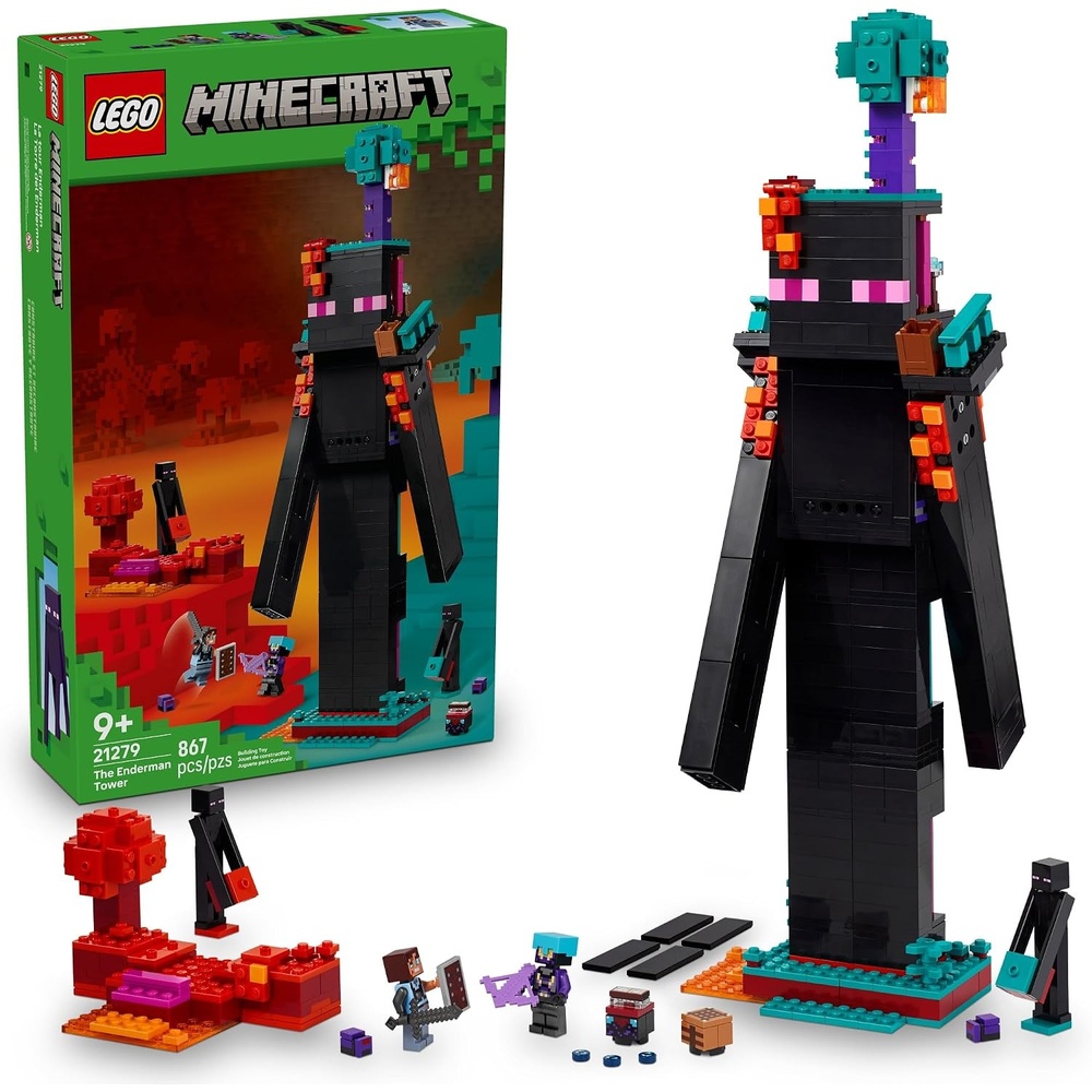 image:imageLEGO Minecraft The Enderman Tower Building Toy for Boys amp Girls  Video Game Building Set for Kids Ages 9  2 Toys in 1 for Player Vs Player Pretend Play  Gift Idea for Gamers  21279